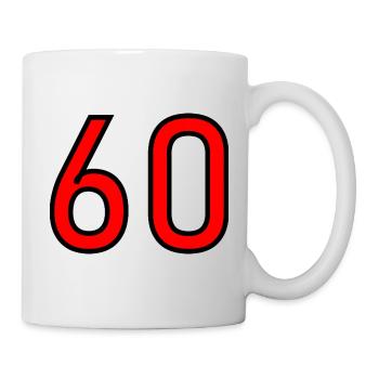60. 60 JAHRE. 60-JÄHRIGES JUBILÄUM. 60. GEBURTSTAG. - Tasse - Weiß - Rechts