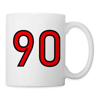 90. 90 ANS. 90e ANNIVERSAIRE. ANNIVERSAIRE 90 ANS. - Mug blanc - blanc - Droite