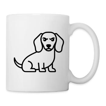 Mauvais Teckel Rond-plan - Mug blanc - blanc - Droite