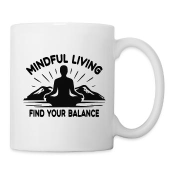 Yoga Meditation Berge Achtsamkeit Ruhe - Tasse - Weiß - Rechts