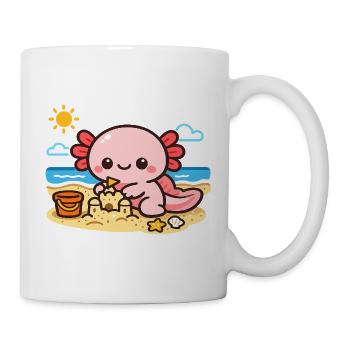 Cuddly Axolotl on the Beach - Mug - white - Right