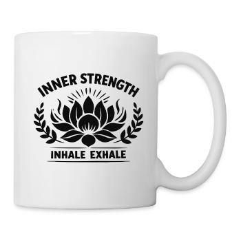 Inner Strength Inhale Exhale Lotus Kraft - Mug - white - Right
