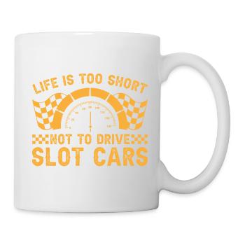 Slot Car Short Life Drive Slot Car Drag Racing - Tasse - Weiß - Rechts