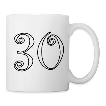 30. 30 YEARS. 30th ANNIVERSARY. 30 YEARS ANNIVERSARY. - Mug - white - Right