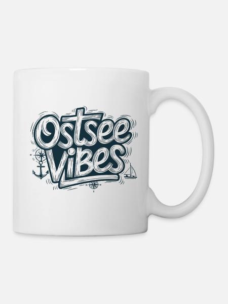 Ostsee Vibes Maritimes Ostsee Motiv Anker - Tasse - Weiß