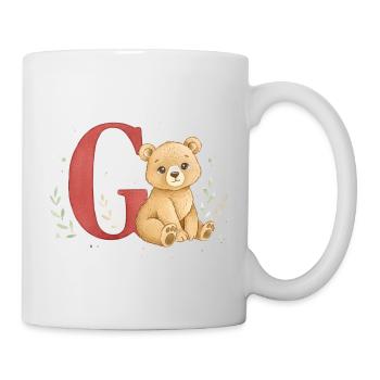 Aquarell Bär mit Buchstabe G - Tasse - Weiß - Rechts