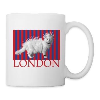 Punk-Katze London Streifen - Tasse - Weiß - Rechts