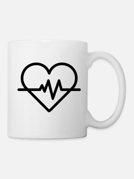 Herzfrequenz - Tasse - Weiß