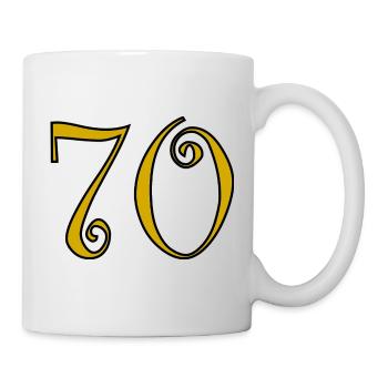70. 70 ANS. 70e ANNIVERSAIRE. ANNIVERSAIRE 70 ANS. - Mug blanc - blanc - Droite