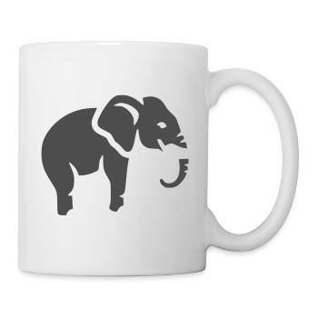 Silhouette d’éléphant Animal Afrique - Mug blanc - blanc - Droite
