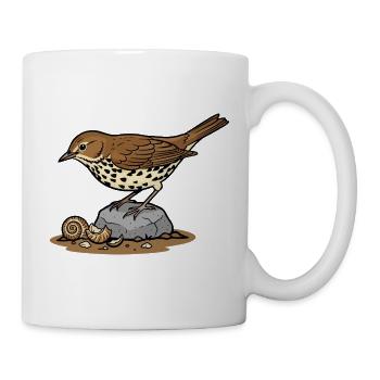 Grive Musicienne Nature Sauvage Oiseau Jardin - Mug blanc - blanc - Droite