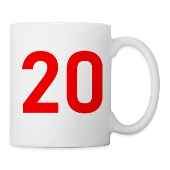 20. 20e ANNIVERSAIRE. ANNIVERSAIRE 20 ANS. 20 ANS. - Mug blanc - blanc - Droite