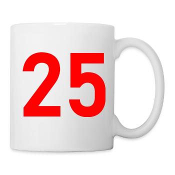 25. 25 YEARS. 25th ANNIVERSARY. 25 YEARS ANNIVERSARY. - Mug - white - Right