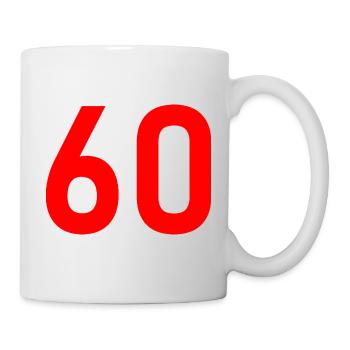 60. 60 ANS. 60e ANNIVERSAIRE. ANNIVERSAIRE 60 ANS. - Mug blanc - blanc - Droite