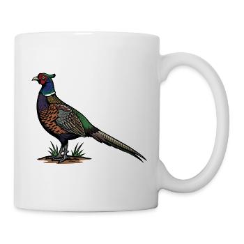 Ringhalsfasanen-Wildnatur - Tasse - Weiß - Rechts