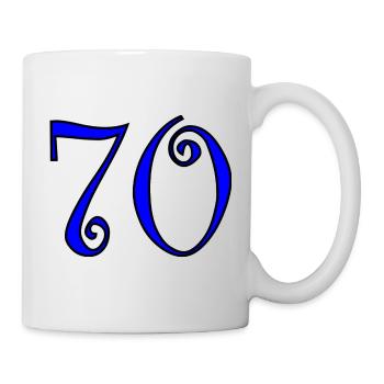 70. 70 YEARS. 70th ANNIVERSARY. 70 YEARS ANNIVERSARY. - Mug - white - Right