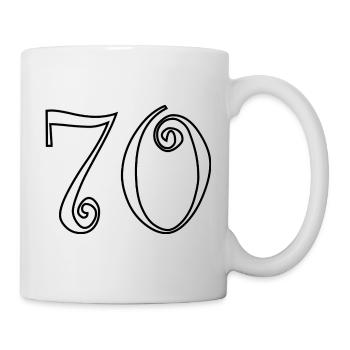70. 70 YEARS. 70th ANNIVERSARY. 70 YEARS ANNIVERSARY. - Mug - white - Right
