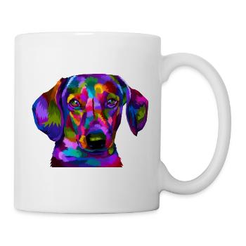 Lebendiges Prisma-Welpenporträt - Tasse - Weiß - Rechts