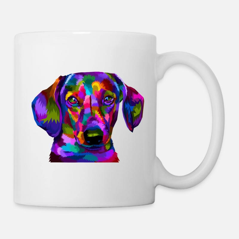 Vivid Prism Pup Portrait - Mug - white