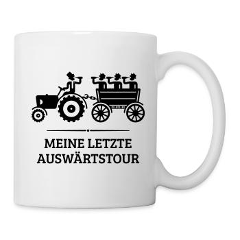 Meine Letzte Auswärtstour Mit Trecker (JGA / B) - Tasse - Weiß - Rechts