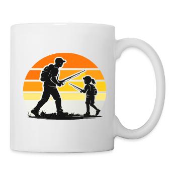 Outdoor Adventure Parent Child in Retro Look Angler - Mug - white - Right