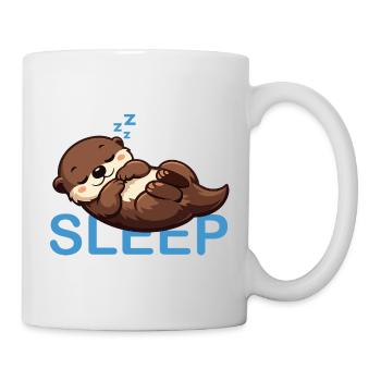 Sleeping Otter Sleep Cartoon Cute - Mug - white - Right
