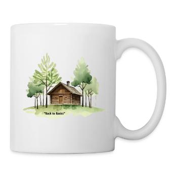 Zurück zu den Basics: Hütte im Wald - Tasse - Weiß - Rechts