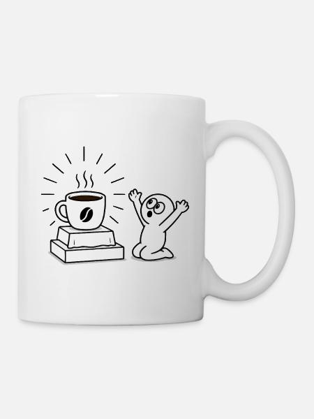 Kaffeebecher Freude Comicdesign - Tasse - Weiß