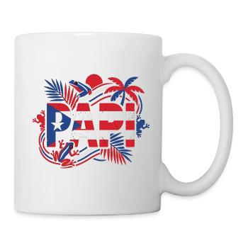 Papi Porto Rico Drapeau Grenouille Tropiques - Mug blanc - blanc - Droite