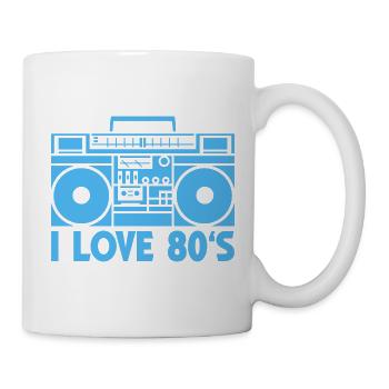 80er Boombox Statement - Tasse - Weiß - Rechts