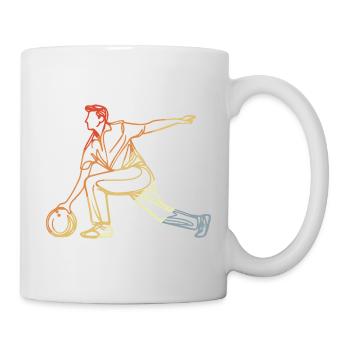 Vintage Bowler Zeichnung - Tasse - Weiß - Rechts