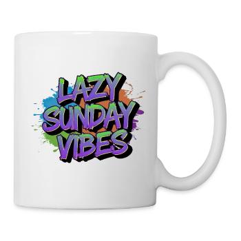 Lazy Sunday Vibes Graffiti - Tasse - Weiß - Rechts