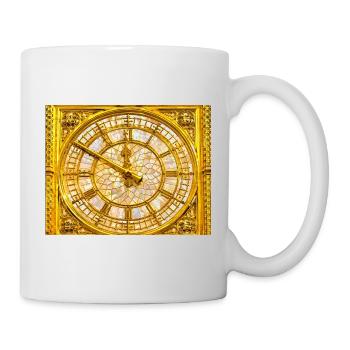 Goldene Barockuhr - Tasse - Weiß - Rechts