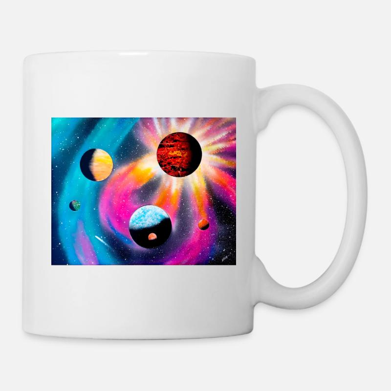 Farbenfrohe Galaxie - Tasse - Weiß