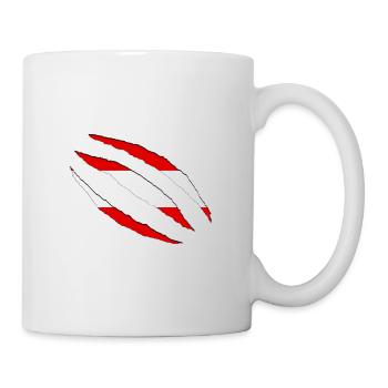 Griffes d’Autriche fissure drapeau déchiré - Mug blanc - blanc - Droite