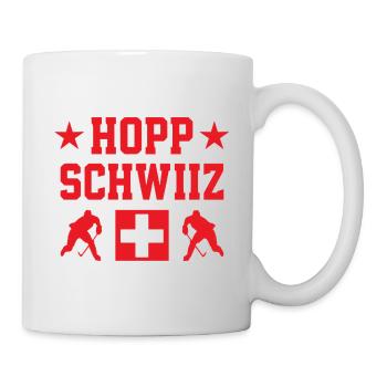 Hopp Schwiiz Eishockey Nationalstolz Fans - Tasse - Weiß - Rechts