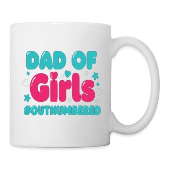 Papa des filles en infériorité numérique Papa fille - Mug blanc - blanc - Droite