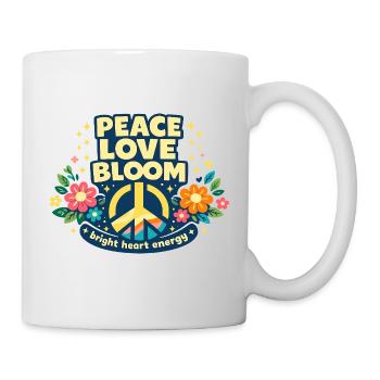 Peace in Peace Love Bloom Hippie Floral Motif - Mug - white - Right