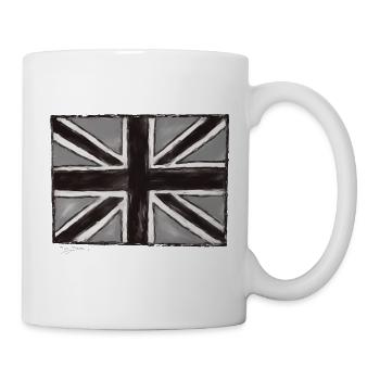 Gray Painted Union Jack Art - Mug - white - Right