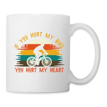 If You Hurt My Bike – Radliebe Retro - Tasse - Weiß - Rechts