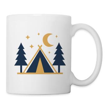 Camping Tent Forest Night Icon - Mug - white - Right