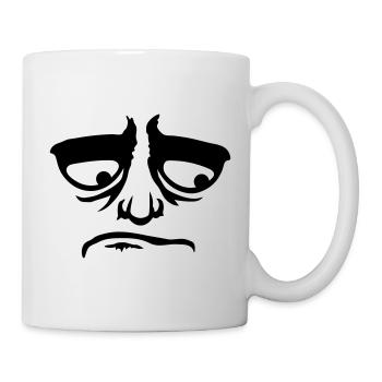 Grumpy sad disappointed face funny - Mug - white - Right