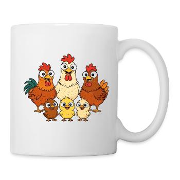 Chickens, roosters and chicks - Mug - white - Right
