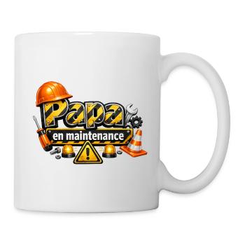 Papa en maintenance design chantier cartoon - Mug blanc - blanc - Droite