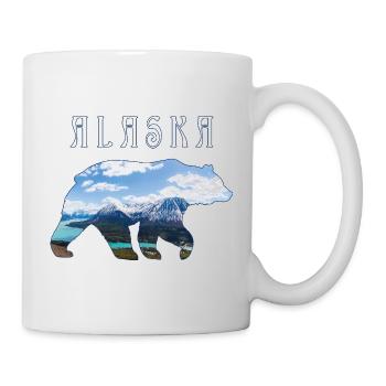 Alaskan Bear With Lake and Mountain Alaska - Mug - white - Right