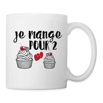 Je Mange Pour 2 Future Maman Grossesse - Mug blanc - blanc - Droite