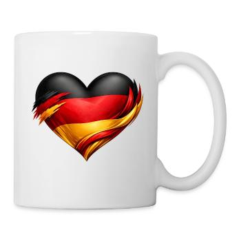 Deutschland Herz Fan  - Tasse - Weiß - Rechts
