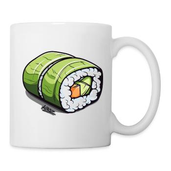 Rouleau à sushi vert émeraude - Mug blanc - blanc - Droite