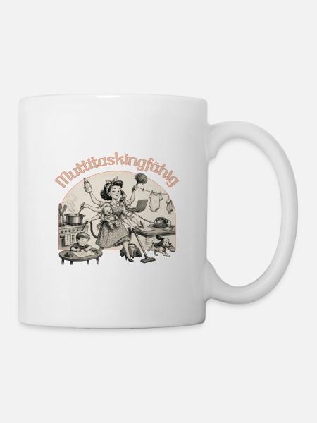 Multitasking? Nein. Muttitasking - Chaos? Läuft! - Tasse - Weiß