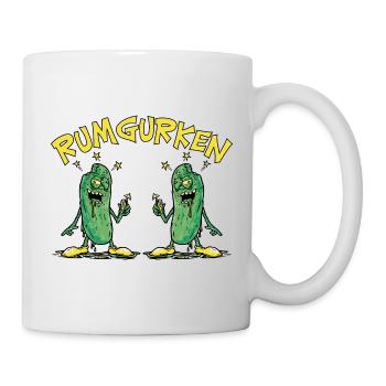 Rumgurken Betrunkene Gurken Rum Lustige Sprüche - Tasse - Weiß - Rechts